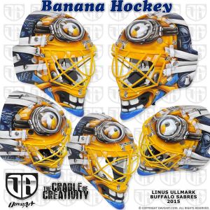 Linus Ullmark's minion-themed mask
